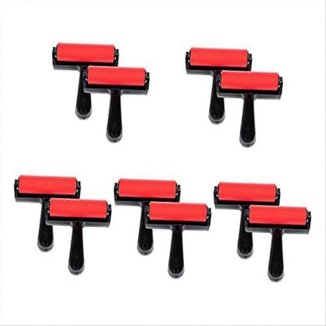Mini rouleau applicateur en caoutchouc dur, outil manuel, rouleau d'impression, lot de 10 (1/5)
