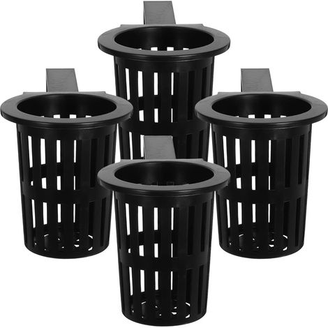 Mikikit Lot de 4 paniers suspendus pour plantes aquatiques, en plastique noir (1/5)