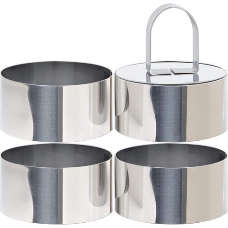 Cercles à gâteaux ronds — Cercles de cuisson en acier inoxydable de 8 cm (lot de 4)