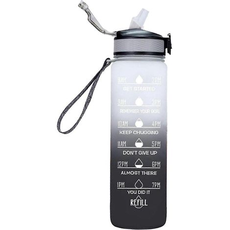 1000 ml Gratis Motivations-Fitnessbecher mit Zeitmarkierung, Farbverlauf, mattierte Outdoor-Wasserflasche-Style 7