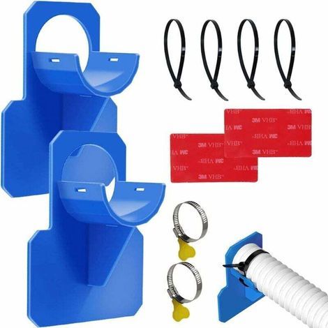 Support de tuyau d'arrosage, adaptateur, support pour tuyau de piscine hors sol, accessoire de piscine, support pour tuyau d'arrosage de 30 à 37 mm, bleu, lot de 2 (1/5)