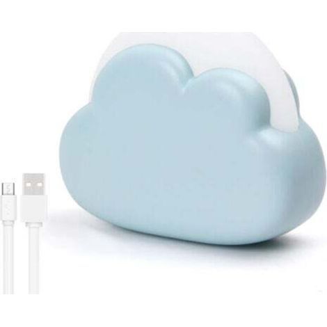 Rechargeable Children's Night Light, Plastic LED Portable Baby Cloud Night Light, 4 Modes Portable Night Lamp, Bedside Lamp for Children's Bedroom, Birth Gift for Girl Boy (Blue) (1/5)