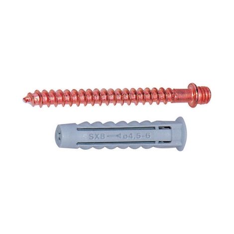 TASSELLO CON DOPPIA VITE M6 IN OTTONE RAMATO- Lungh. 8- FISCH- pezzi 5
