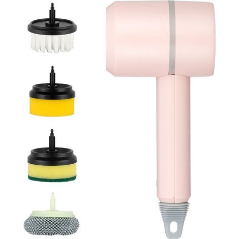 Machine de nettoyage électrique sans fil rechargeable par USB, brosse automatique pour la vaisselle de cuisine, outil de nettoyage professionnel pour carrelage et baignoire. (1/5)