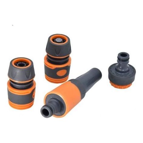 Kit Pistolet d'arrosage et Lance de Nettoyage pour Jardin, Nécessaire Complet Comprenant 1 Lance d'Arrosage, 1 Raccord d'Arrosage, 1 Raccord Aquastop et 1 Adaptateur 13mm & 19mm (1/5)