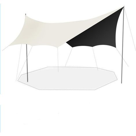 Bâche Anti-Pluie Tarp Toile de Tente Imperméable Abri de Randonnée Parasol Portable Auvent Anti UV pour Camping Trekking (1/3)