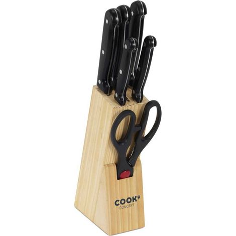 Bloc de 5 couteaux + 1 paire de ciseaux de cuisine (1/4)