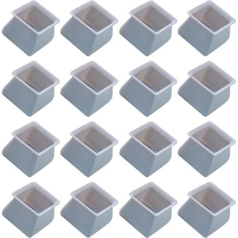 Set mit 16 Silikon-Stuhlgleitern für quadratische Tischbeine, rutschfest – Grau (1/5)
