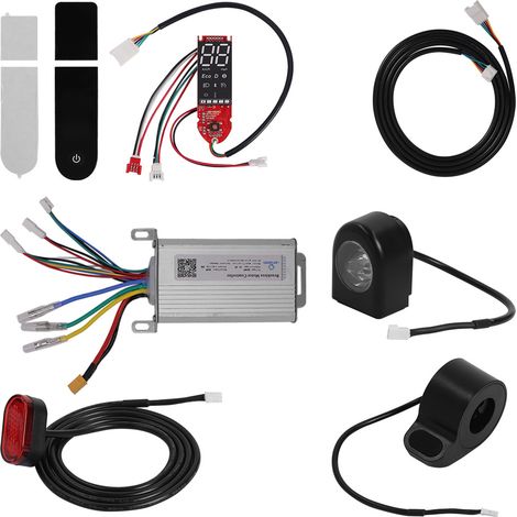 Suitable for Xiaomi 36V 250W scooter controller with dashboard cover, connection cable, front headlight, rear light and speed selector. (1/4)