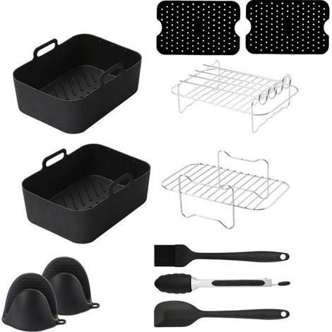 Accessoires pour friteuse à air chaud, ensemble de casseroles en silicone pour Ninja Dual Zone et autres friteuses à air chaud à double panier (1/5)