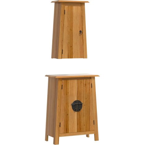 Maison Exclusive - 2-tlg. Badmöbel-Set Massivholz Kiefer