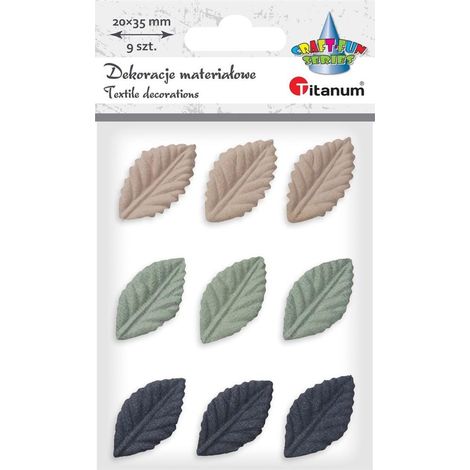 Tessuto in rilievo 3D foglie 20x35mm mix 9 pezzi