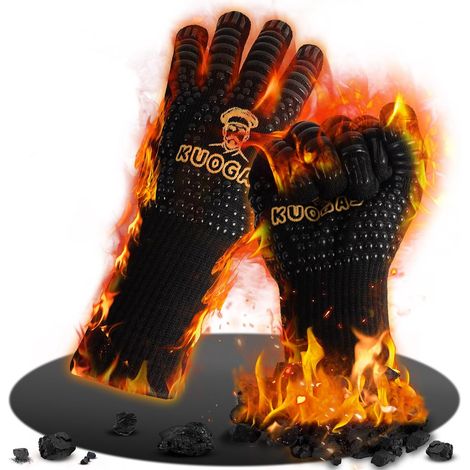 Gants Barbecue,Gant Cuisine Pour Barbecue Four Anti-Chaleur Jusqu'à 800°C,Four Pour bbq,Accessoire Aarbecue,Gant Cuisine,Gants Cuisine,Gant Four,Gant Anti Chaleur (1/5)
