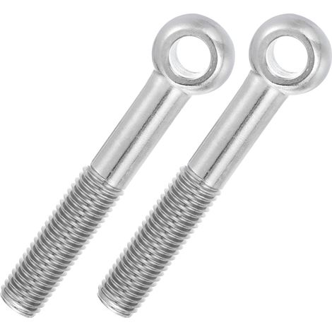 2 Pcs Boulon à Œil M18x110mm Boulon à Œillet de Levage pour Balancement d'Épaule, Vis Poisson en Acier Inoxydable 304, Filetage Métrique à Demi-Denture Trou Coulissant, Argentée (1/5)