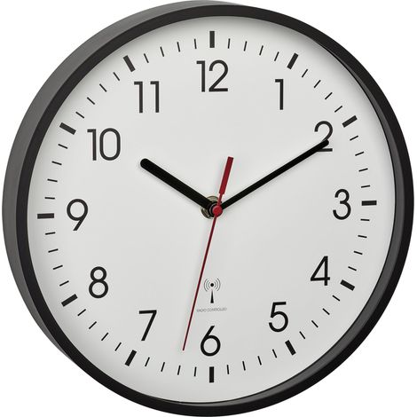 TFA Dostmann 60.3550.01 Reloj de Pared Radio Controlado Negro