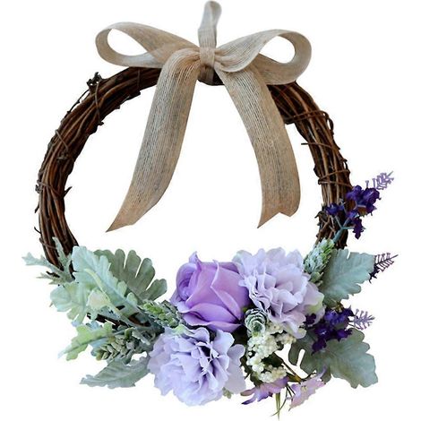 Guirlande de roses artificielles violettes (3 pièces) pour décoration de fête (1/5)