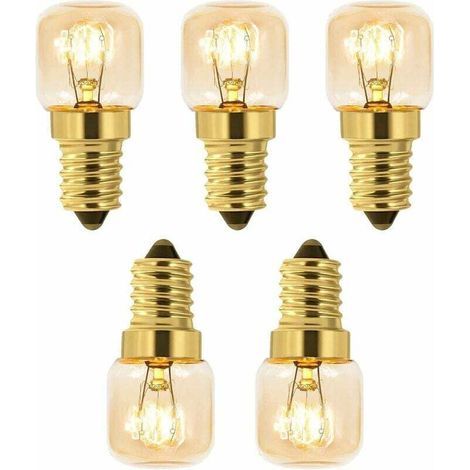 Lot de 5 Ampoule à Sel 15W E14 T22, Incandescence Blanc Chaud 2700K, 80LM, AC 230V, Ampoule Four 15w 300° (1/4)