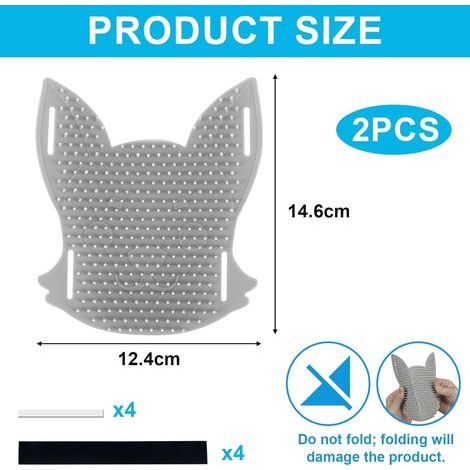 2 Pièces Grattoir Chat, Brosse Chat, Brosses de Toilettage du Chien, Brosse pour Poil de Chats, Massage D'angle Mural, Accessoire Chats Interieur pour le Massage, le Grattage et L'épilation(Gris) (1/4)