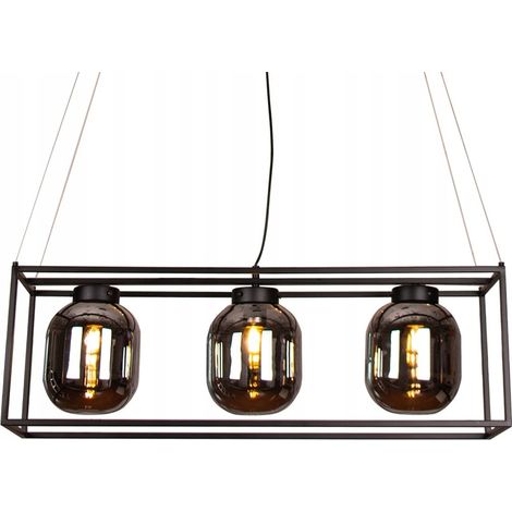 Suspension pour salon/salle à manger, 3 abat-jour en verre (1/5)