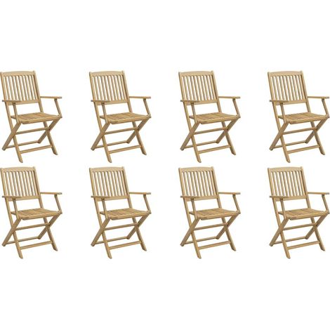 Maison Exclusive - Sedie da Giardino Pieghevoli 8 pz Legno Massello di Acacia (1/5)