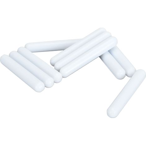10 Stück Magnetrührstäbe, professionell, 60 x 9 mm, PTFE-beschichtet, weiß, für Laborzwecke (1/5)