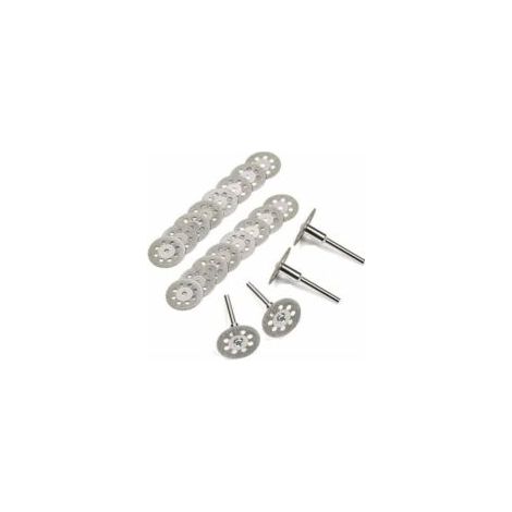 Disco de corte de diamante, 20 discos de corte de diamante mini de 22 mm con 4 varillas de mandril para discos rotativos para herramientas rotativas Dremel, discos de corte de vidrio y gemas Guazhuni-