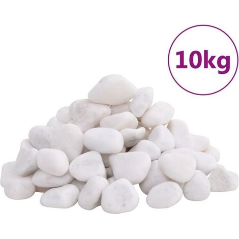 10 kg de galets blancs polis, de 2 à 5 cm de diamètre.