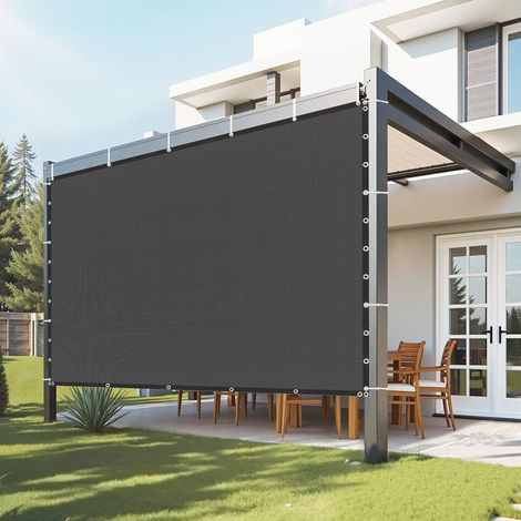 Voile d'ombrage 90 %, 3050 x 3050 mm, filet d'ombrage avec œillets en acier inoxydable, protection solaire et brise-vue en PEHD 140 (1/5)