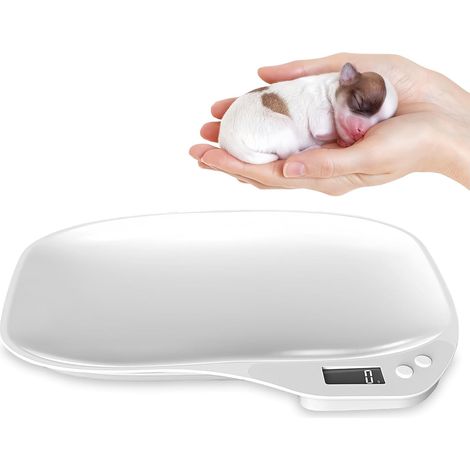 Balance numérique pour petits animaux : Balance pour animaux de compagnie, balance pour nourriture, balance pour bébé, LCD numérique, balance pour chats avec 4 modes de pesée (kg/oz/lb/ml) pour (1/5)