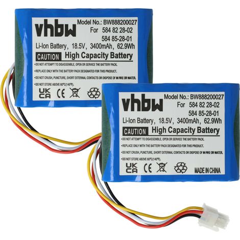 vhbw batteria compatibile con Gardena Smart Sileno free 800 rasaerba 3400mAh 18,5V Li-Ion