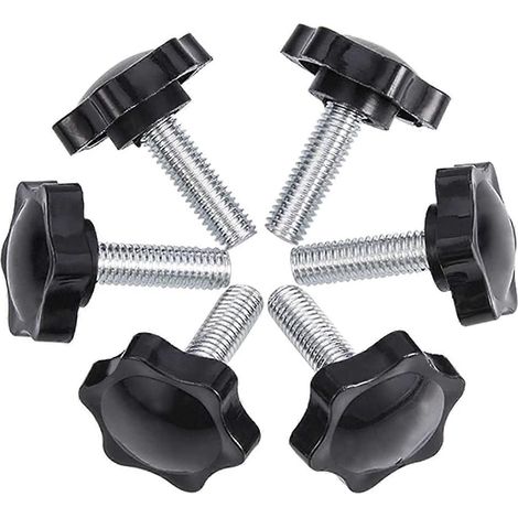 Lot de 6 vis moletées M8x25 mm, vis de serrage à bouton étoile moleté en plastique (1/5)
