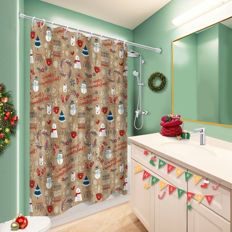 Rideau de bain 180x180 bordure lestée rideau séchage rapide pour idée cadeau pour pendaison de crémaillère (1/5)