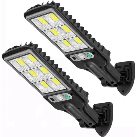 Due lampioni solari a LED per esterni, luci da parete/lampioni stradali con sensore di movimento (1/5)