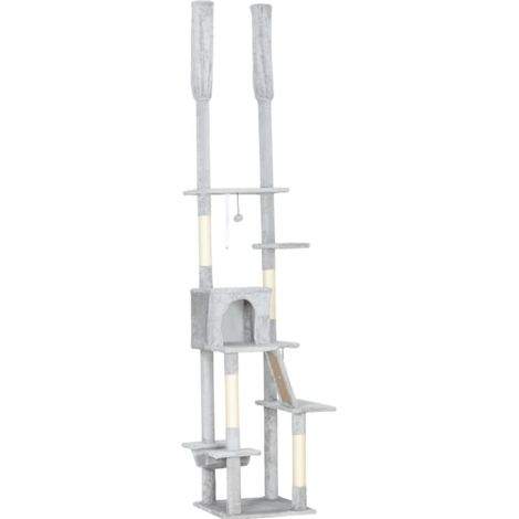 Tiragraffi salvaspazio 48x48x225-255 cm in legno grigio chiaro (1/5)