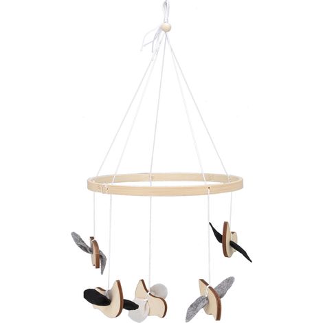 Carillon à Vent Animaux en Bois Fait Main pour Jardin Terrasse Balcon Salon Chambre (1/5)