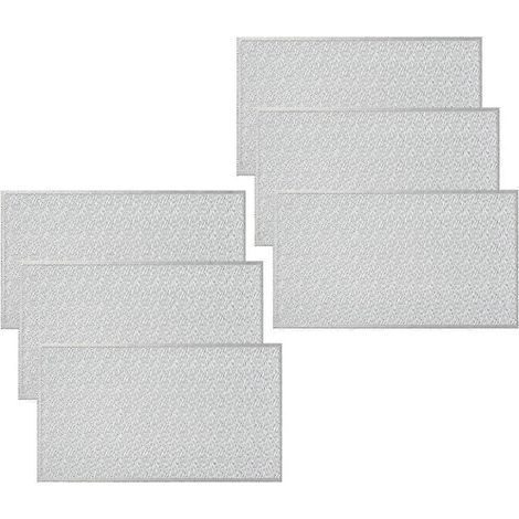 Lot de 6 sets de table rectangulaires tissés, 45,7 x 30,5 cm, en PVC texturé anti-rayures, couleur argent, pour la décoration de la cuisine et de la maison. (1/5)