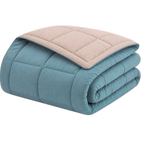 HUDSON Couette legere Microfibre 200g/m2 240x260cm Galet + Lac