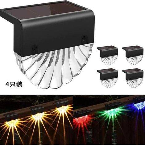 Lot de 4 lampes solaires pour clôture, éclairage d'allée, lampes solaires de jardin, lampes solaires d'extérieur étanches, pour une utilisation dans... (1/4)