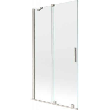 Paroi de bain coulissante à 2 volets Mexen Velar 100 x 150 cm, transparent, nickel brossé - 896-100-000-01-97 (1/2)