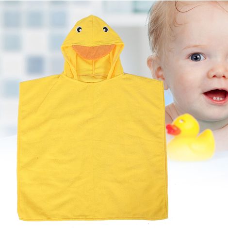 Peignoir de bain bébé épais à capuche, serviette-hoodie animaux doux pour nouveau-né, lavable (1/5)