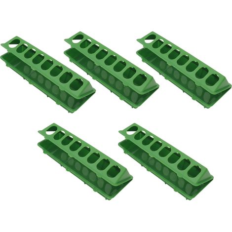 Set mit 5 Vogelfutterhäuschen, dickwandige grüne Hänge-Vogelkäfigschale 300 x 125 x 80 mm, Geflügelfütterungszubehör (1/5)