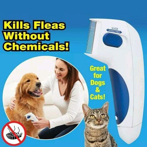 Peigne anti poux électrique - Non spécifié - Chien - Blanc - Bleu - Sûr et efficace (1/4)