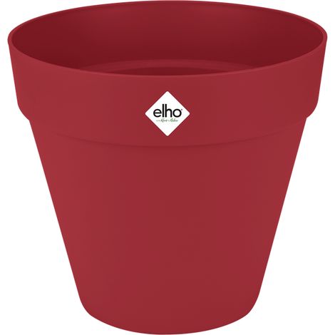 Elho Loft Urban Rond 25 - Rouge - L 25 x B 24.5 x H 22 cm - extérieur - 100% recyclé