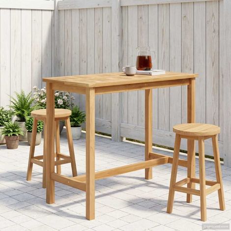 vidaXL Bar Table Brown 110 x 60 x 105 cm Solid Teak Wood