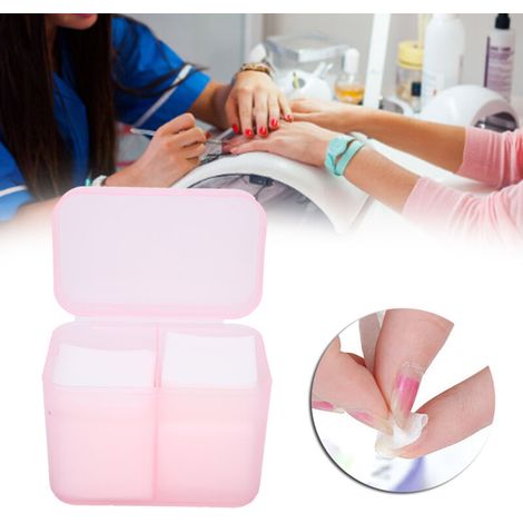 Nagellack-Aufbewahrungsbox mit 2 Fächern und Make-up-Entferner-Pads, Rosa (1/5)