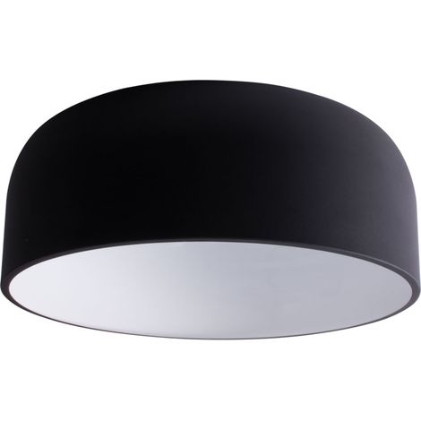 BARON PLAFONIERA TONDA METALLO NERO CONDIFFUSORE SATINATO D.52 CM. 4xE27 (1/5)