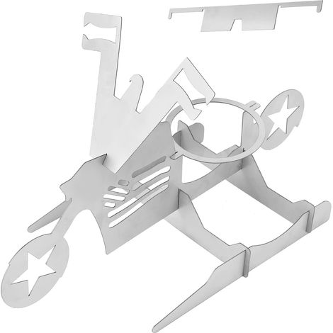 Support à rôtissoire portable en acier inoxydable pour poulet, forme moto amovible pour barbecue et fêtes (étoile à cinq branches) (1/5)
