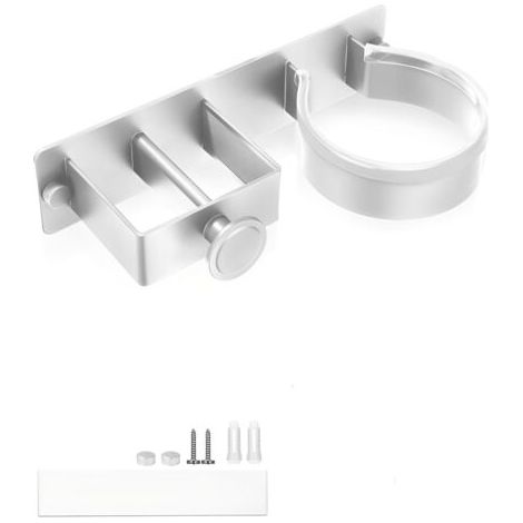 Support mural pour lisseur, en acier inoxydable argenté, support pour sèche-cheveux et fer à friser, support pour lisseur de salle de bain, organisateur d'outils