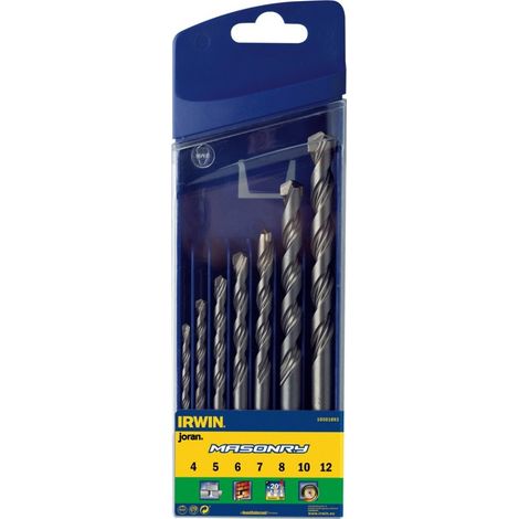 Irwin wiertło do betonu masonry kpl.7cz.  4, 5, 6, 7, 8, 10, 12 mm