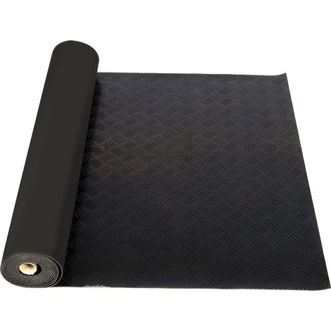 Tapis antidérapant 500 x 100 cm pour extérieur, sol antidérapant, 3 mm d'épaisseur Rouleau de tapis en caoutchouc résistant pour garage, escalier, atelier, cave, industrie (1/5)
